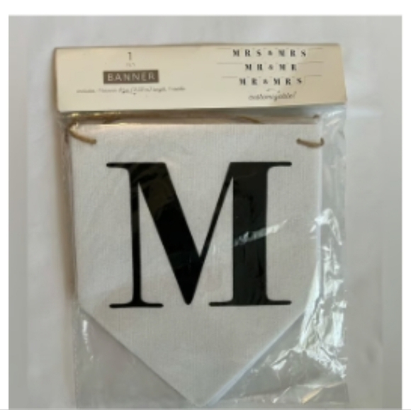 MRS & MRS, MR & MR, MR & MRS Wedding Banner White Burlap Fabric Twine 81” NEW - Picture 1 of 7